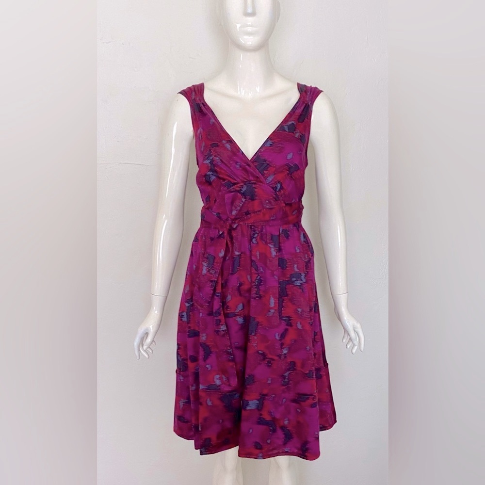 NWT MARC BY MARC JACOBS IKAT PATTERN PURPLE MULTICOLOR MIDI DRESS SIZE XS